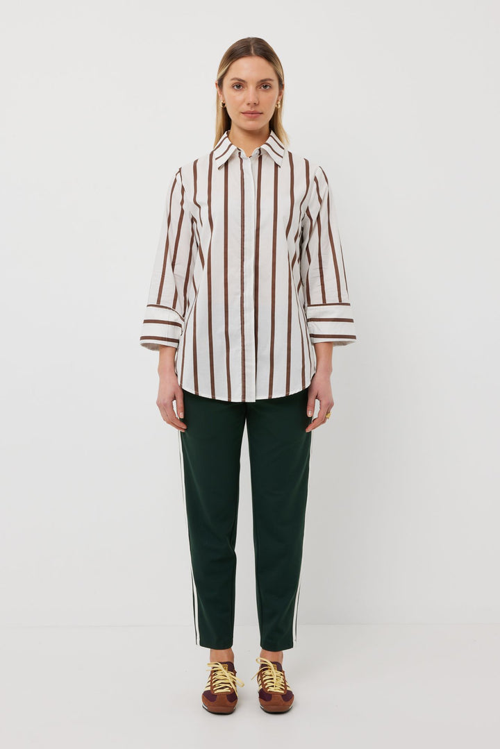 Tuesday Label Mark Shirt - Chocolate Stripe - Shop 9