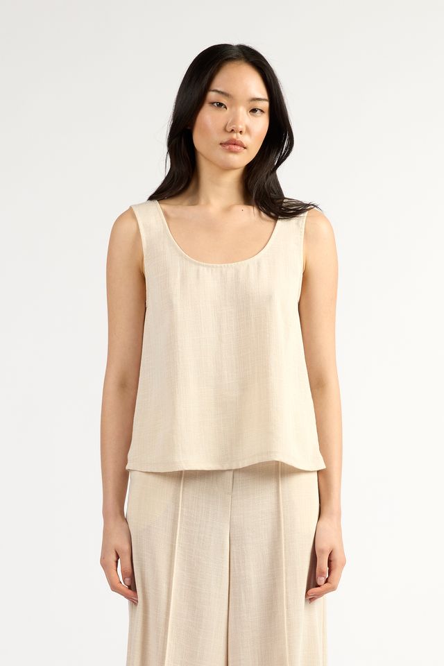 Tuesday Label Shell Top - Oyster - Shop 9