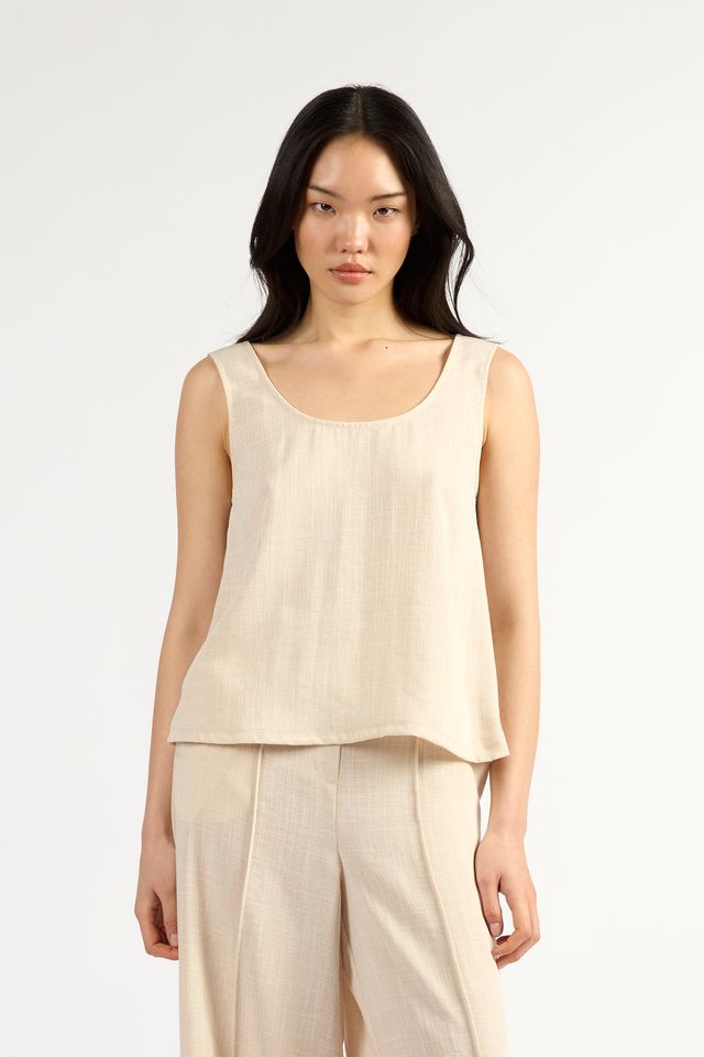 Tuesday Label Shell Top - Oyster - Shop 9
