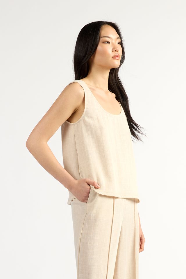 Tuesday Label Shell Top - Oyster - Shop 9