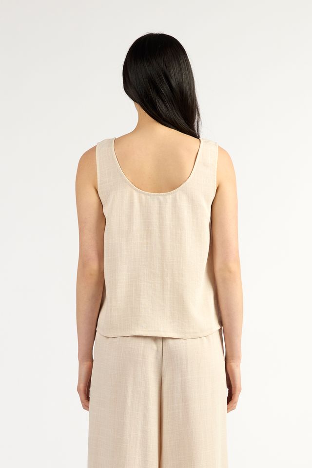 Tuesday Label Shell Top - Oyster - Shop 9