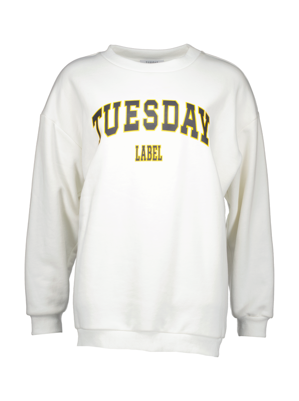 Tuesday Label Sporty Sweatshirt - White (Pre-Order) - Shop 9