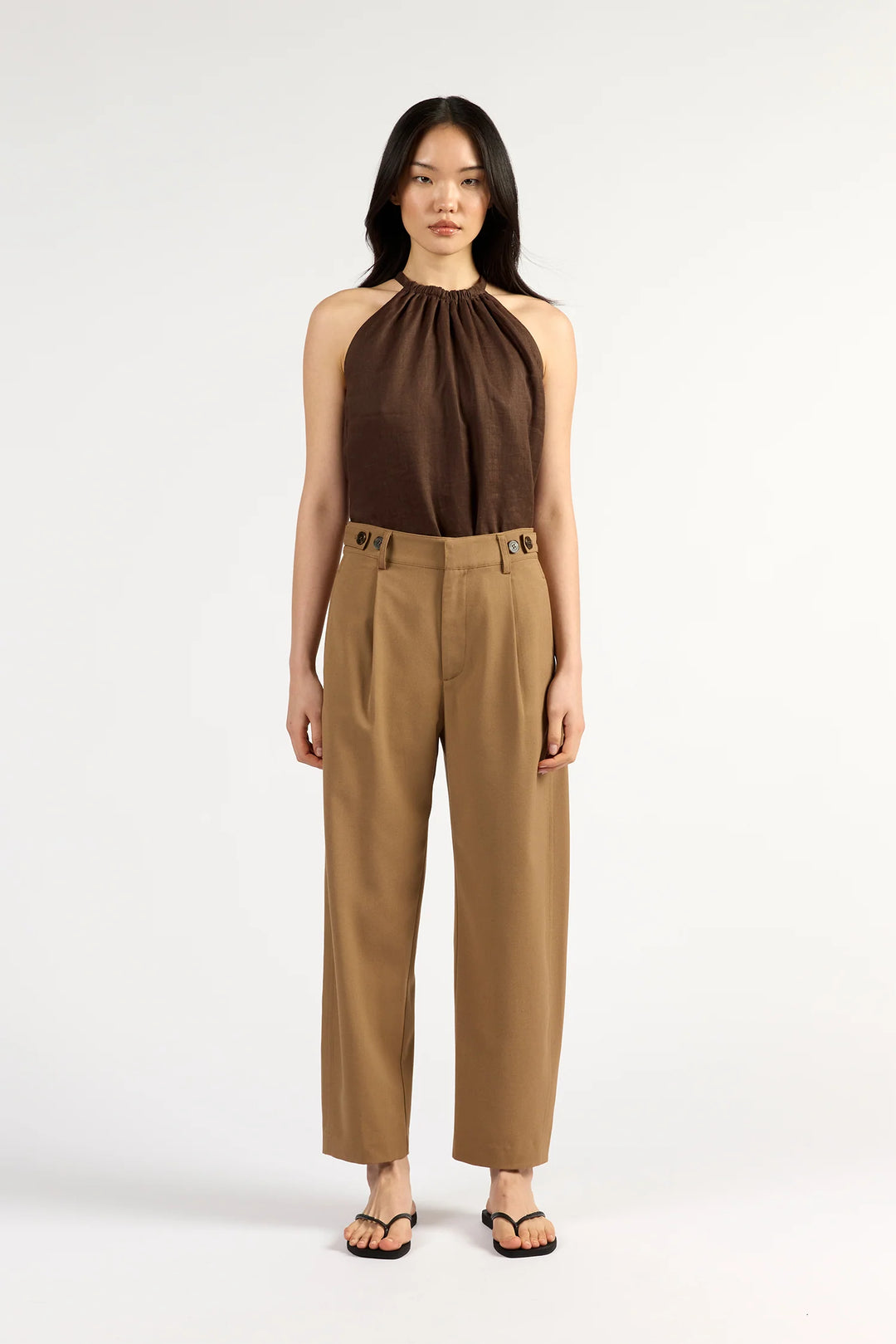Tuesday Label Utility Pants - Dark Tan - Shop 9