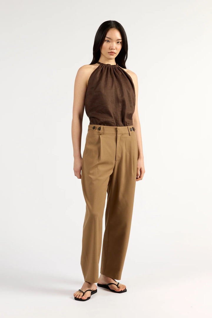 Tuesday Label Utility Pants - Dark Tan - Shop 9