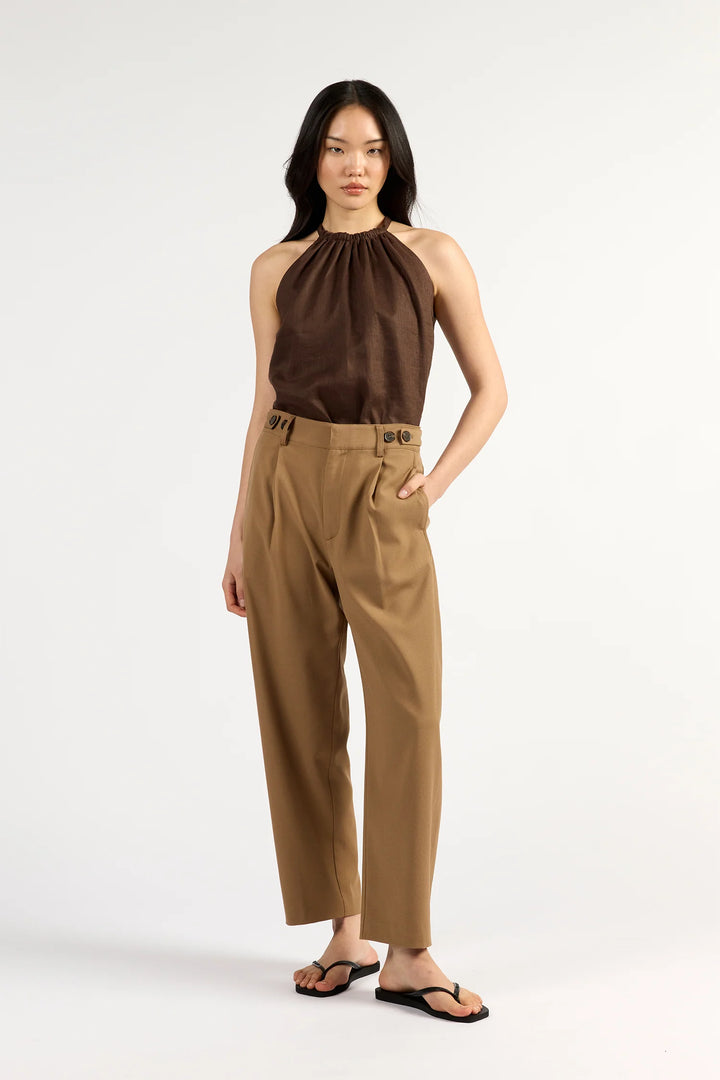 Tuesday Label Utility Pants - Dark Tan - Shop 9