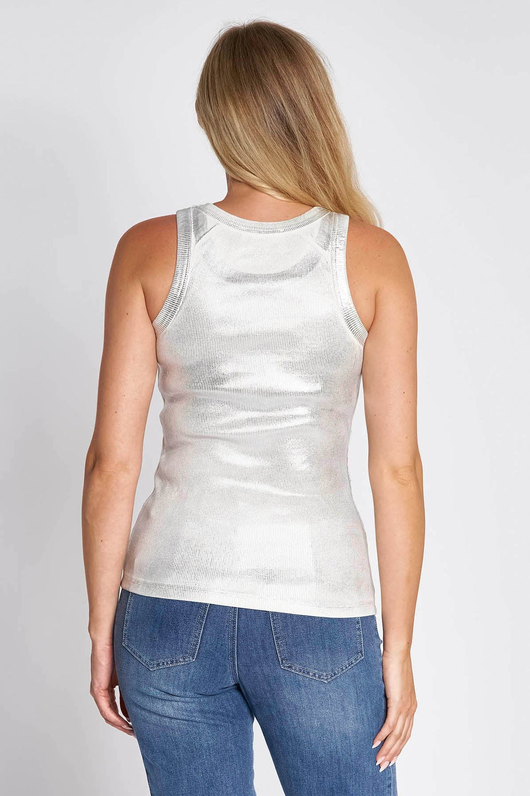 Zhrill Aria Metallic Tank - Silver - Shop 9