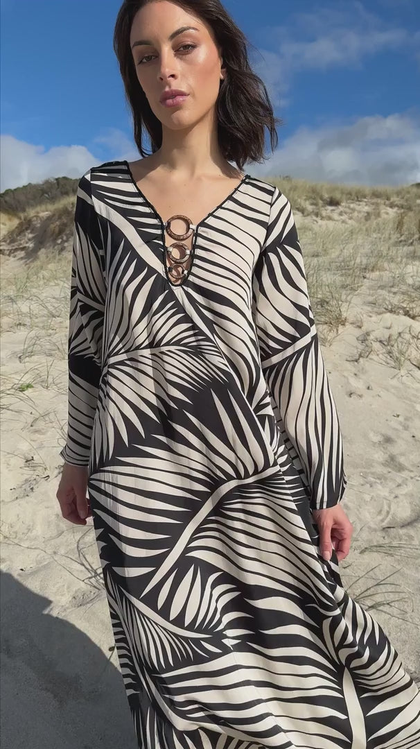 Cooper Ring Me Later Dress - Black Palms