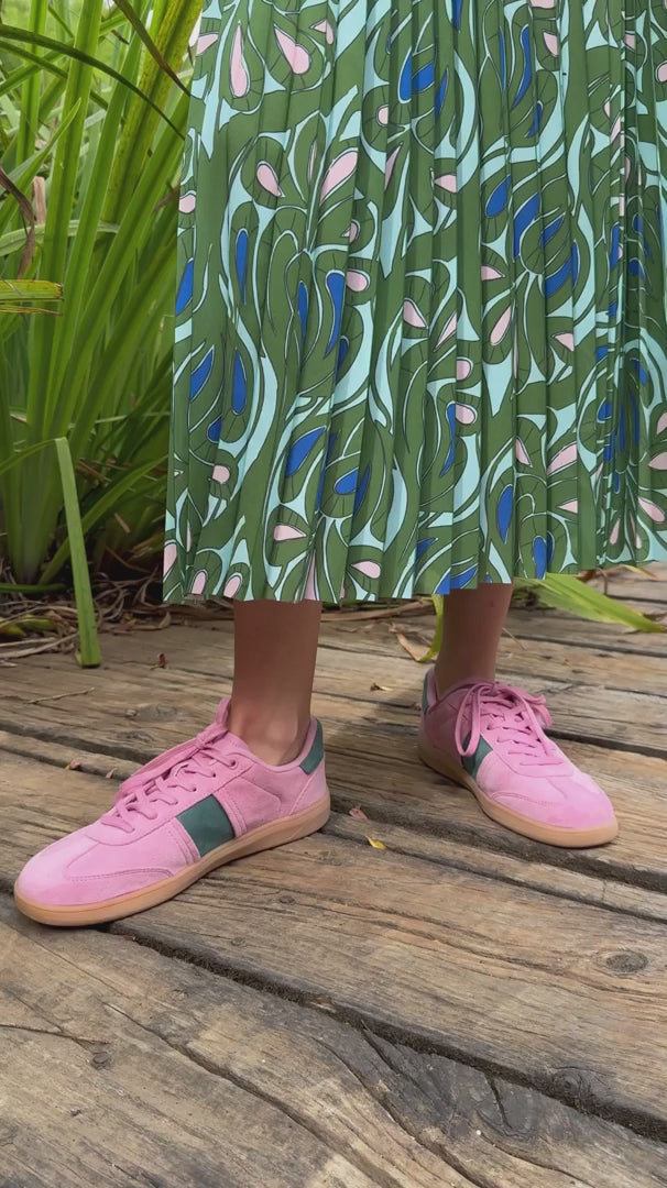 Coop Skipped a Pleat Skirt - Green + Blue
