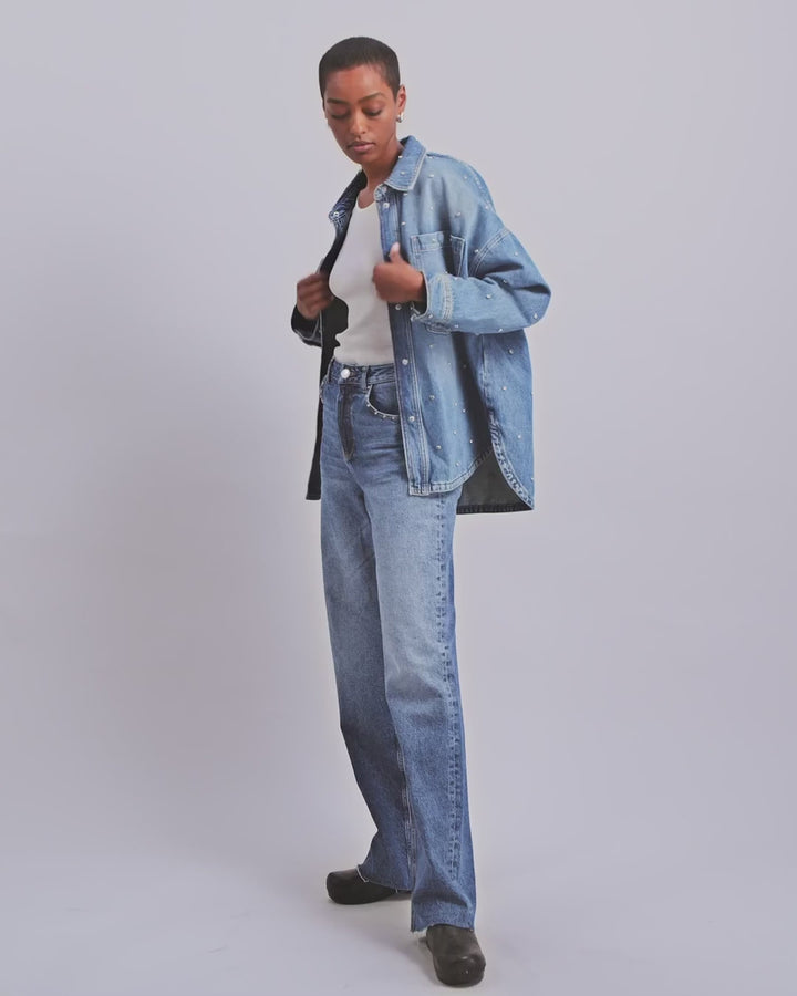Mos Mosh Marine Shirt - Mid Blue