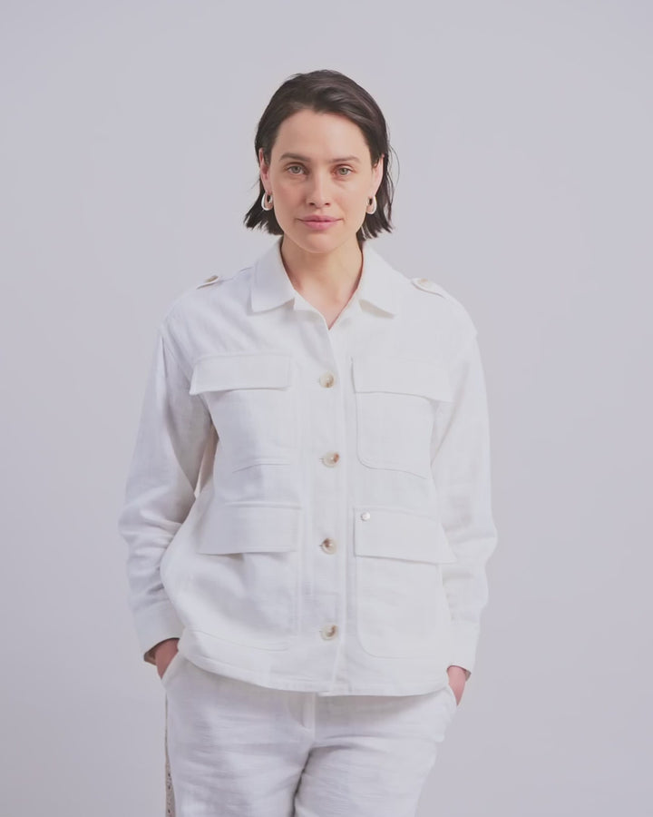 Mos Mosh Alfea Ramie Jacket - Ecru