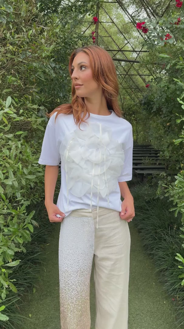 Trelise Cooper My Heart Rose On T-Shirt - White