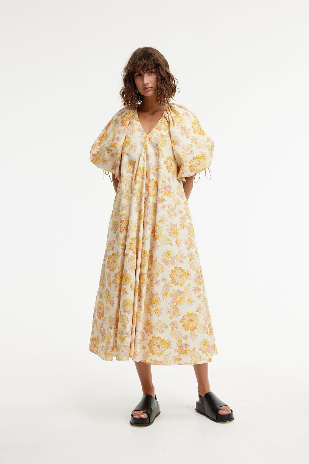 Kinney Elle Puff Sleeve Maxi - Neon Floral - Shop 9