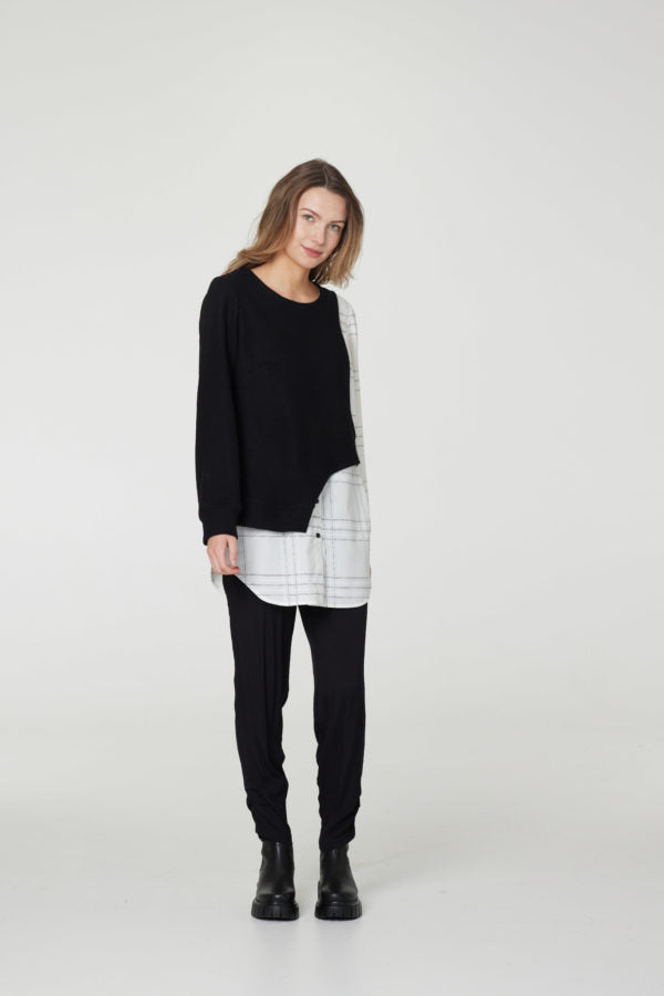 Obi Complex Grid Top - Black - Shop 9