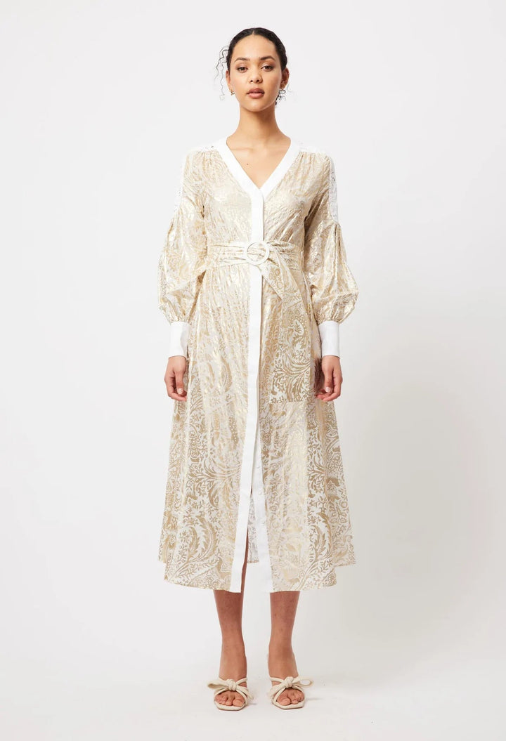 Once Was Elysian Cotton/Silk Coat Dress - Gilded Arcadia - Shop 9