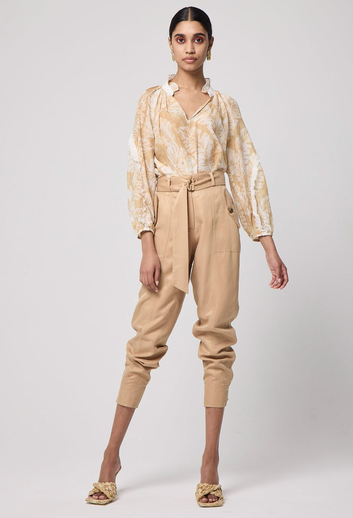 Once Was Trinidad Cupro Blend Button Cuff Pants - Shop 9
