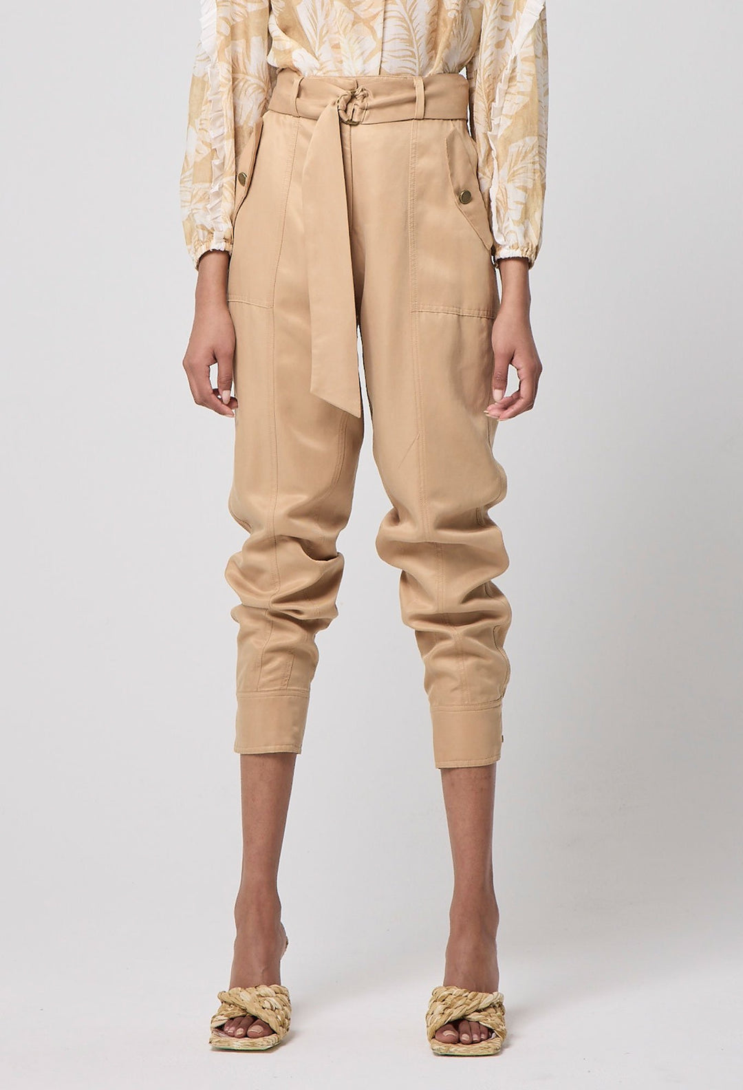 Once Was Trinidad Cupro Blend Button Cuff Pants - Shop 9