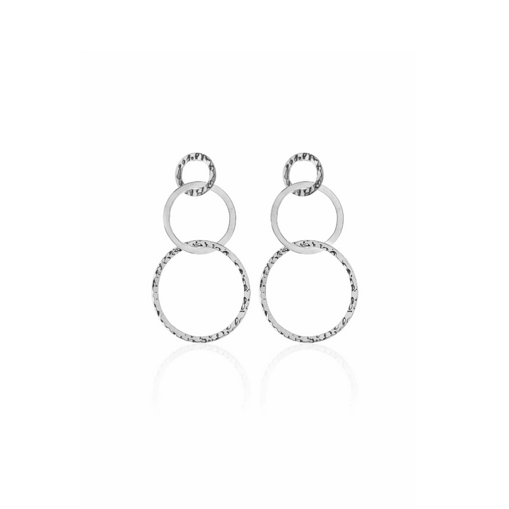 Silk & Steel Round In Circles Earrings - Silver - Shop 9