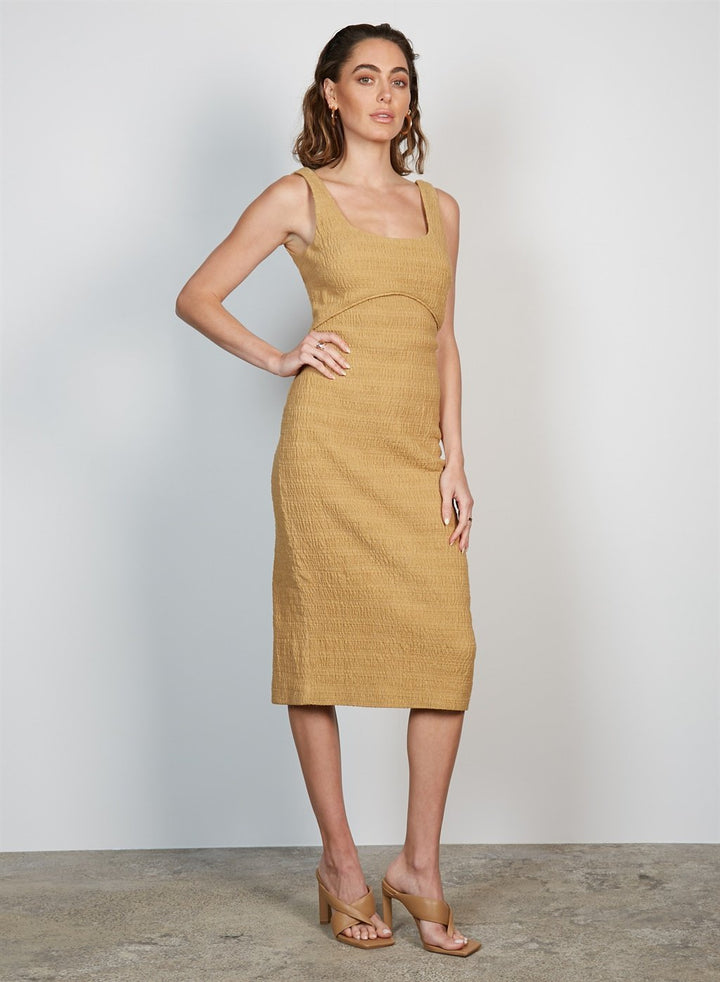 Wish The Label Cabana Midi Dress - Golden - Shop 9