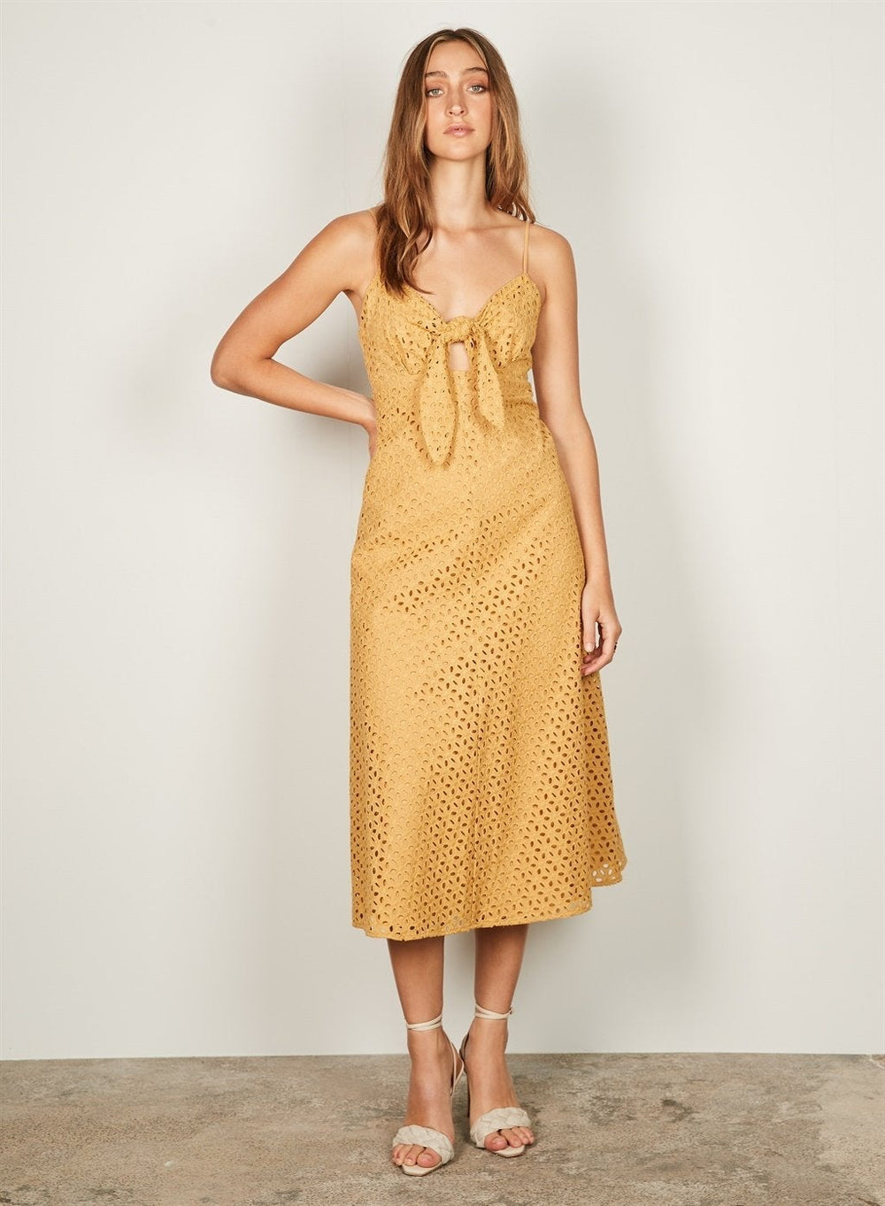 Wish The Label Isadora Midi Dress - Mustard - Shop 9