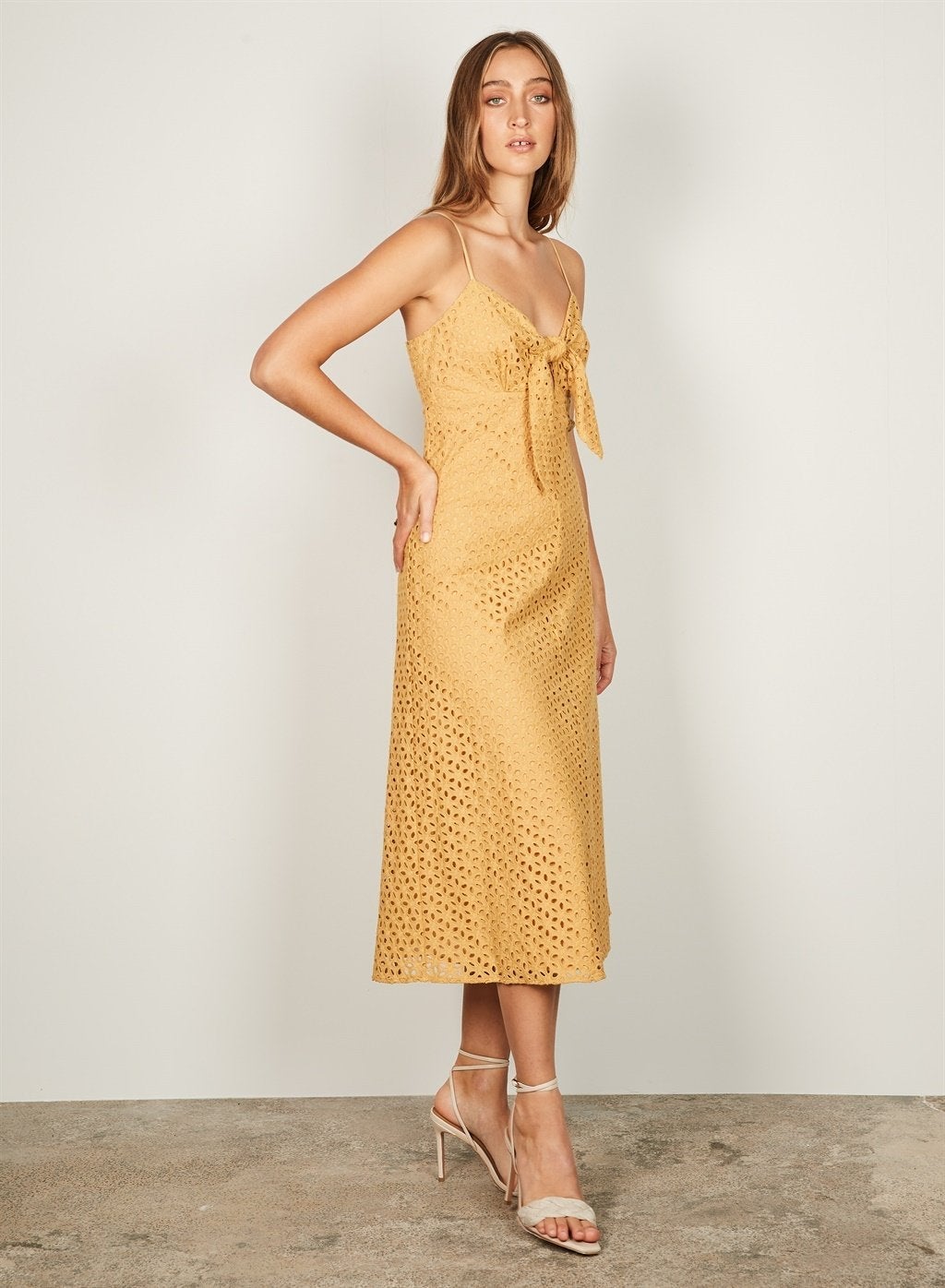 Wish The Label Isadora Midi Dress - Mustard - Shop 9